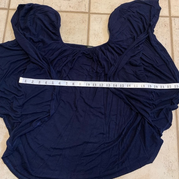 Storm & Marie Navy Blue Off-the-Shoulder Ruffle Top XL - Picture 9 of 9